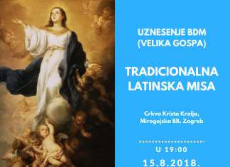 Tradicionalna Misa na Veliku Gospu (15.8.) u 19 sati